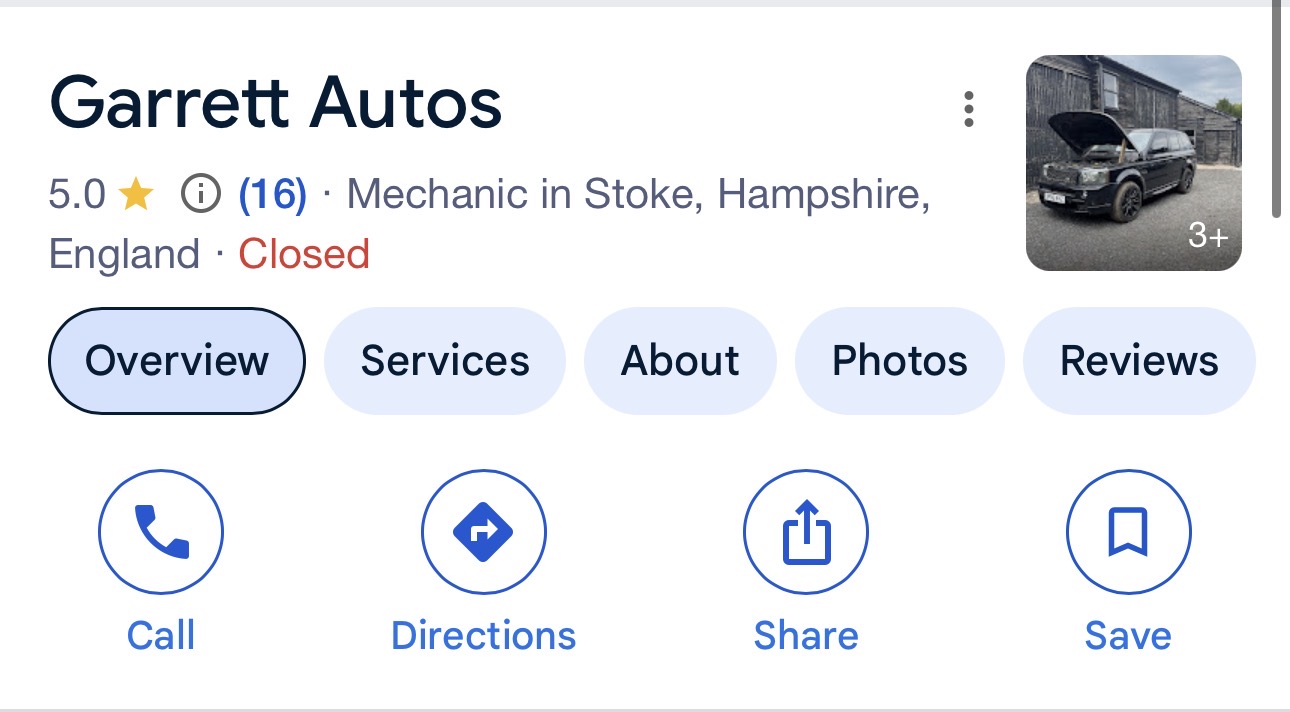 Google profile after 14-day review drive